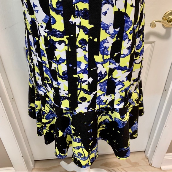 Peter Pilotto Striped Floral Sheath Dress W/Ruffle - Picture 8 of 11